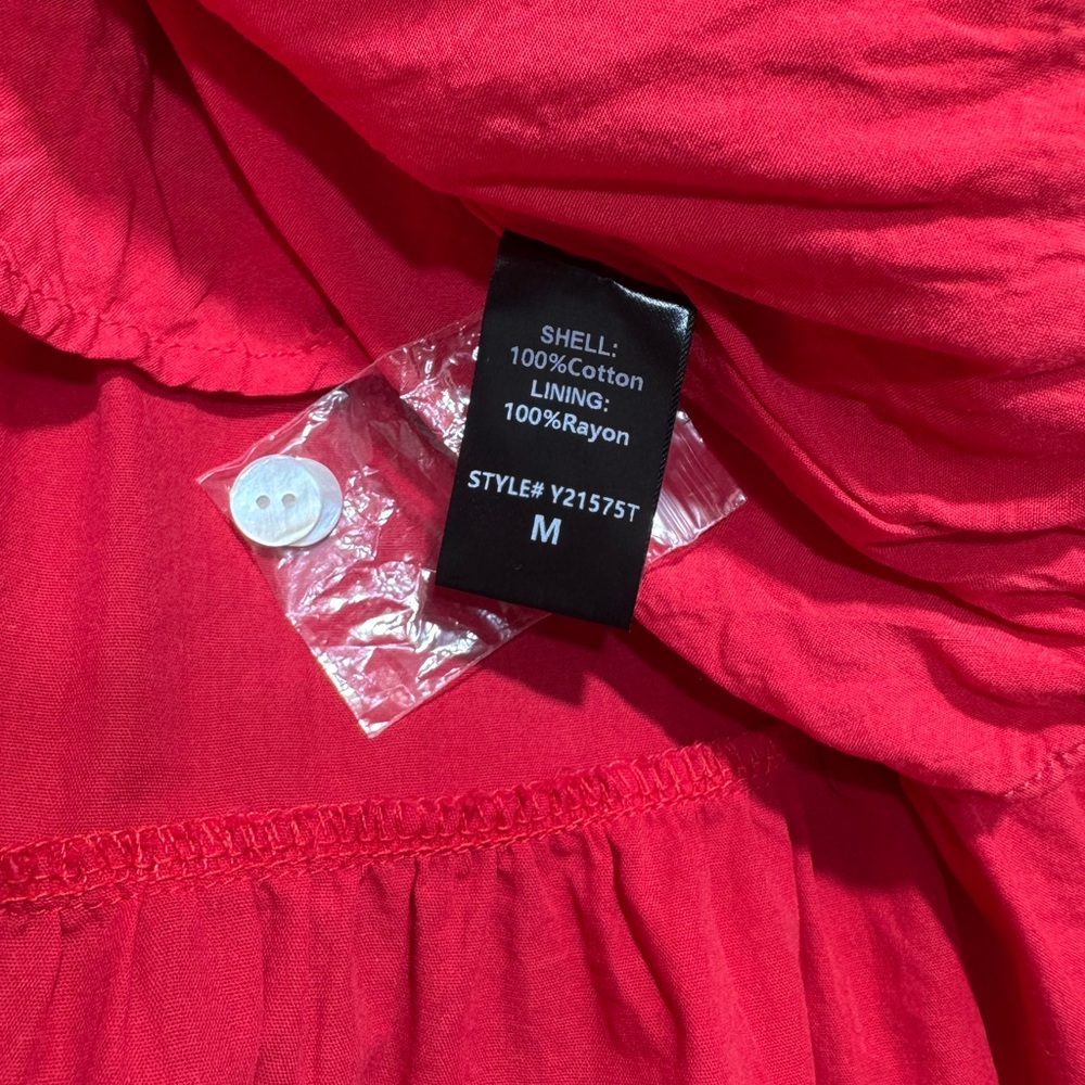 Pomander Place Bright Red Tiered Midi Dress - Picture 7 of 9